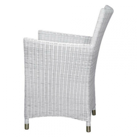 Korbsessel Polyrattan Aluminium Weiß